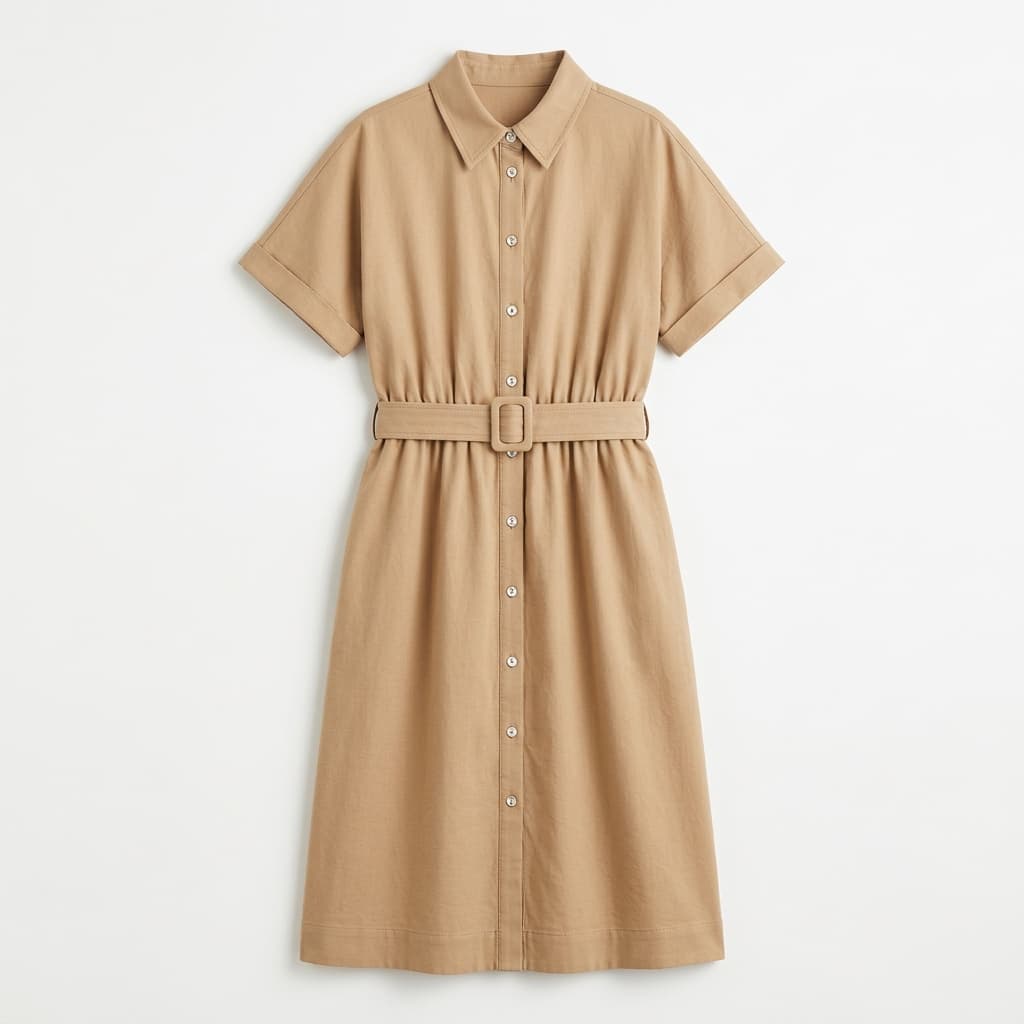 Beige Shirt Dress