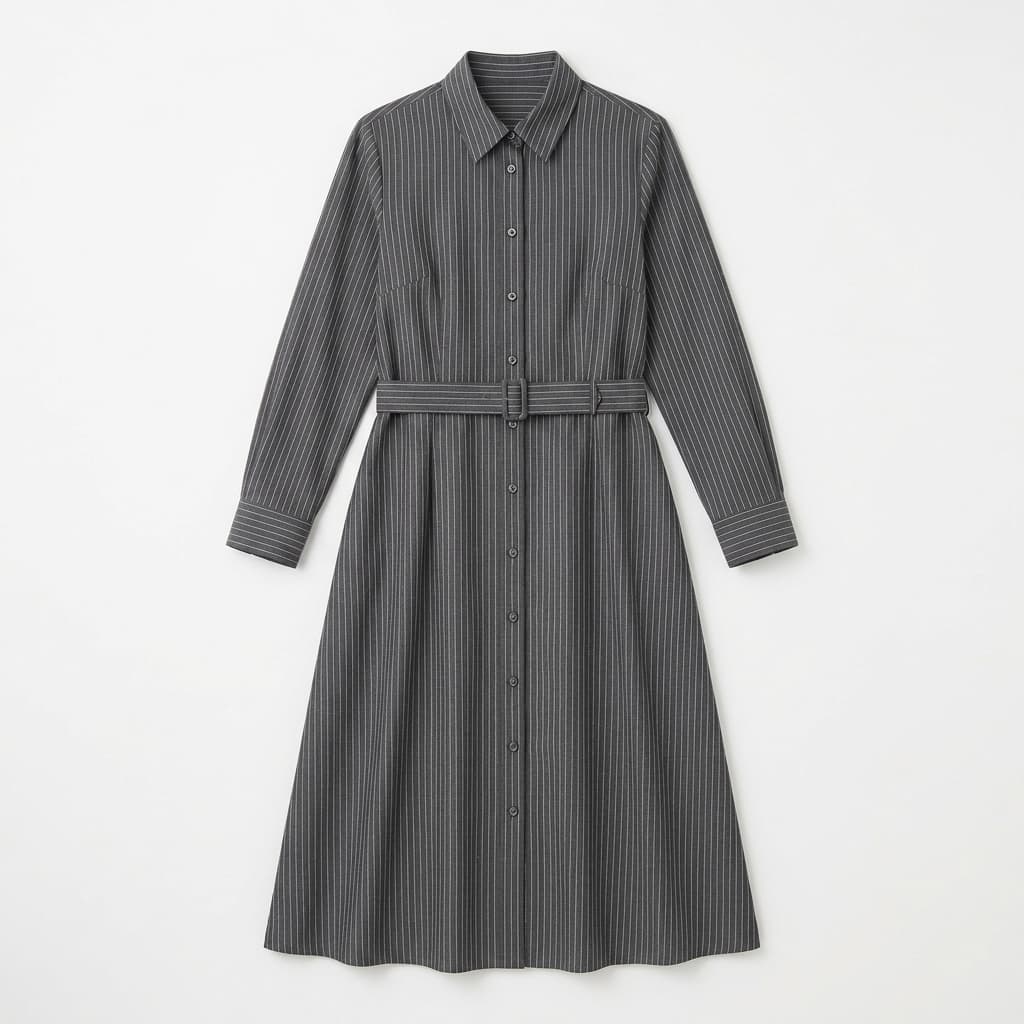 Pinstripe Shirt Dress
