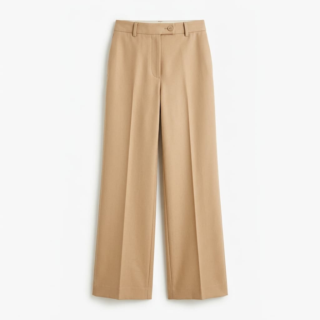 Beige Wide Trousers