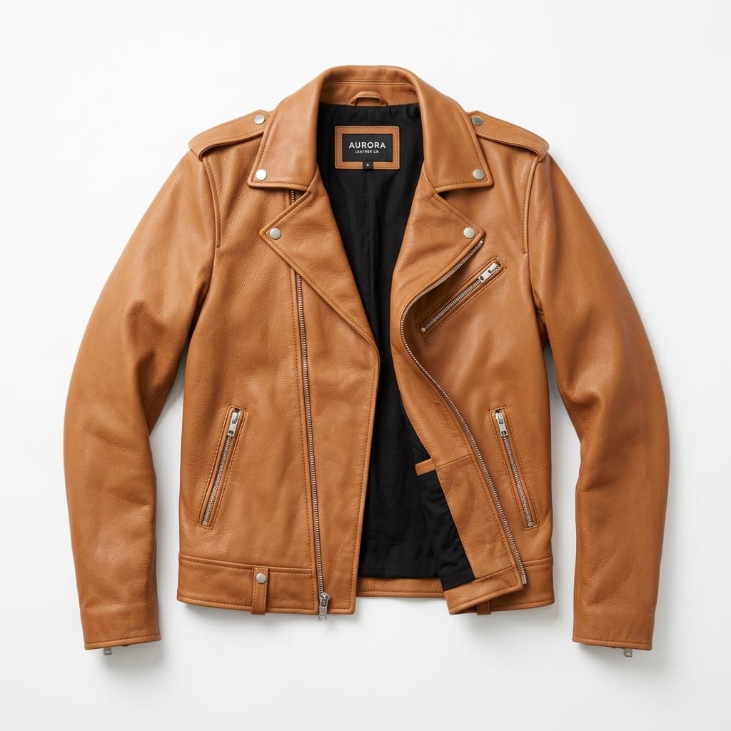 Tan Leather Biker