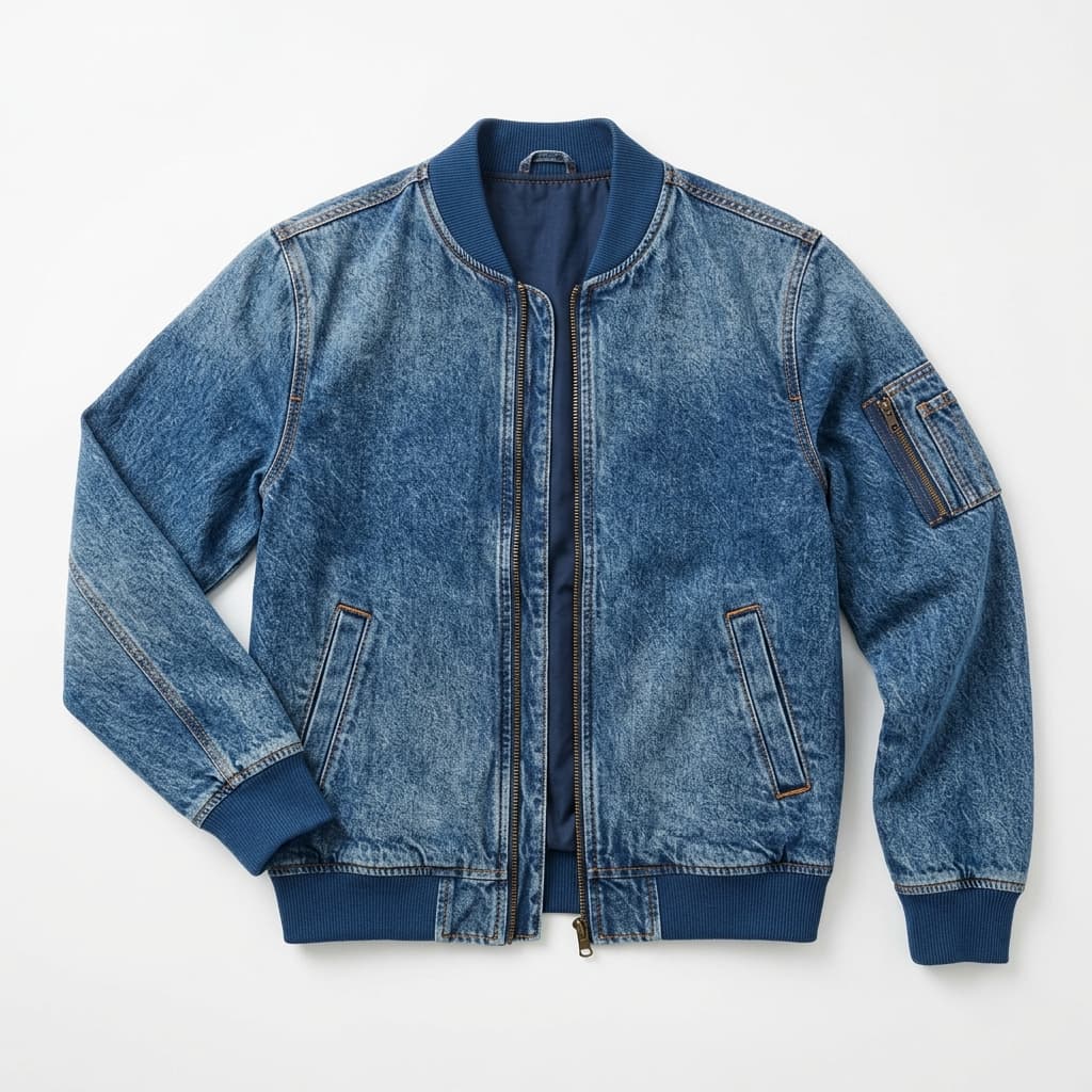 Washed Denim Bomber