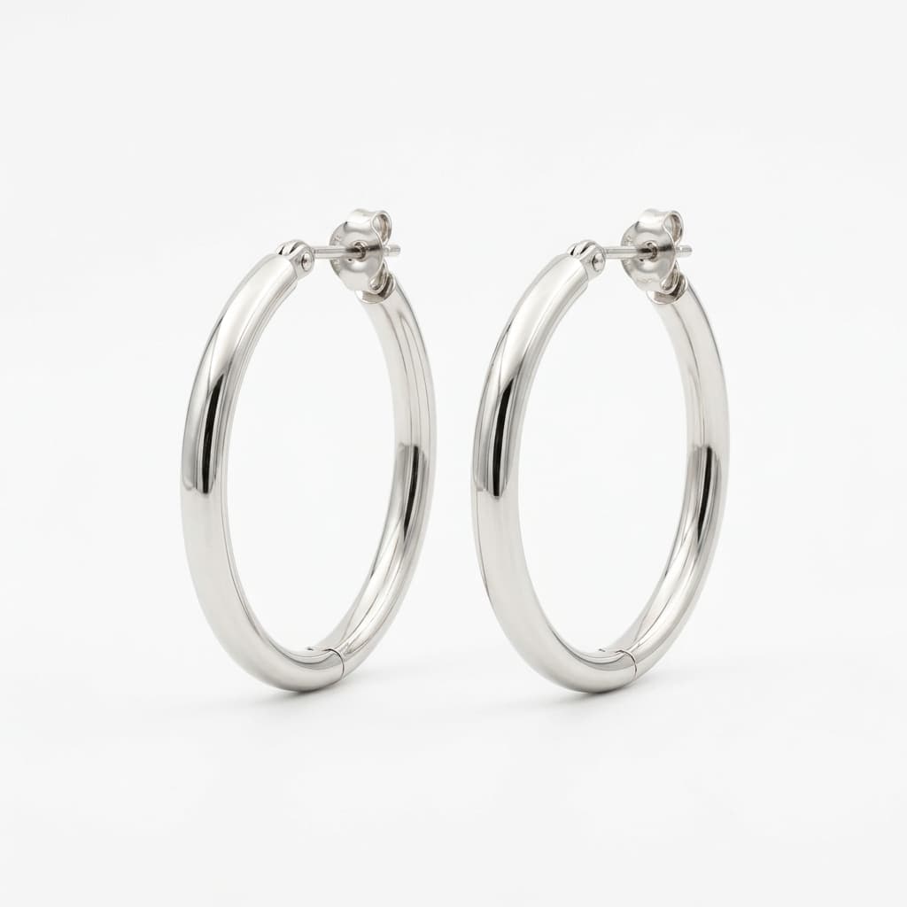 White Gold Hoops