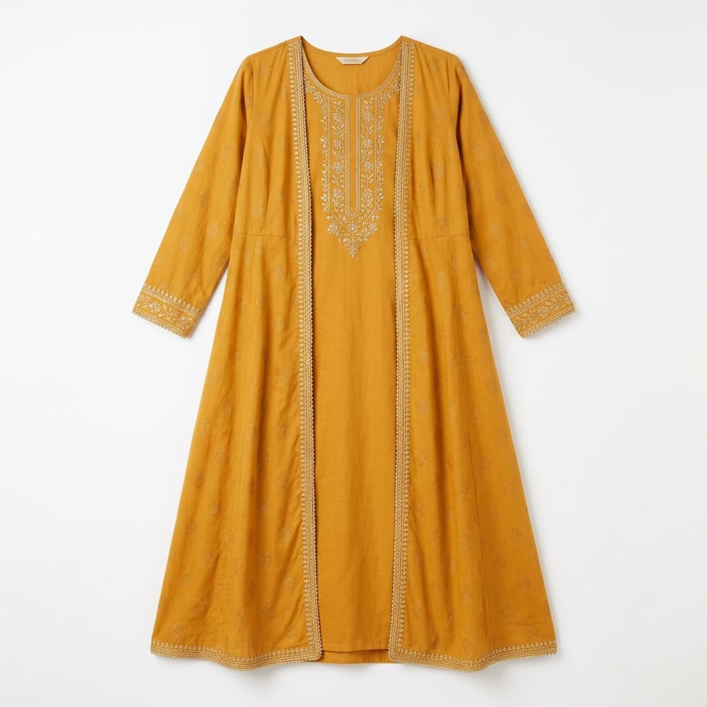 Mustard Jacket Kurti