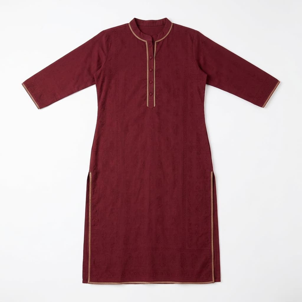 Maroon Straight Kurti