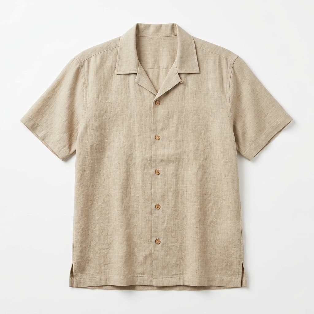 Sand Linen Camp Collar