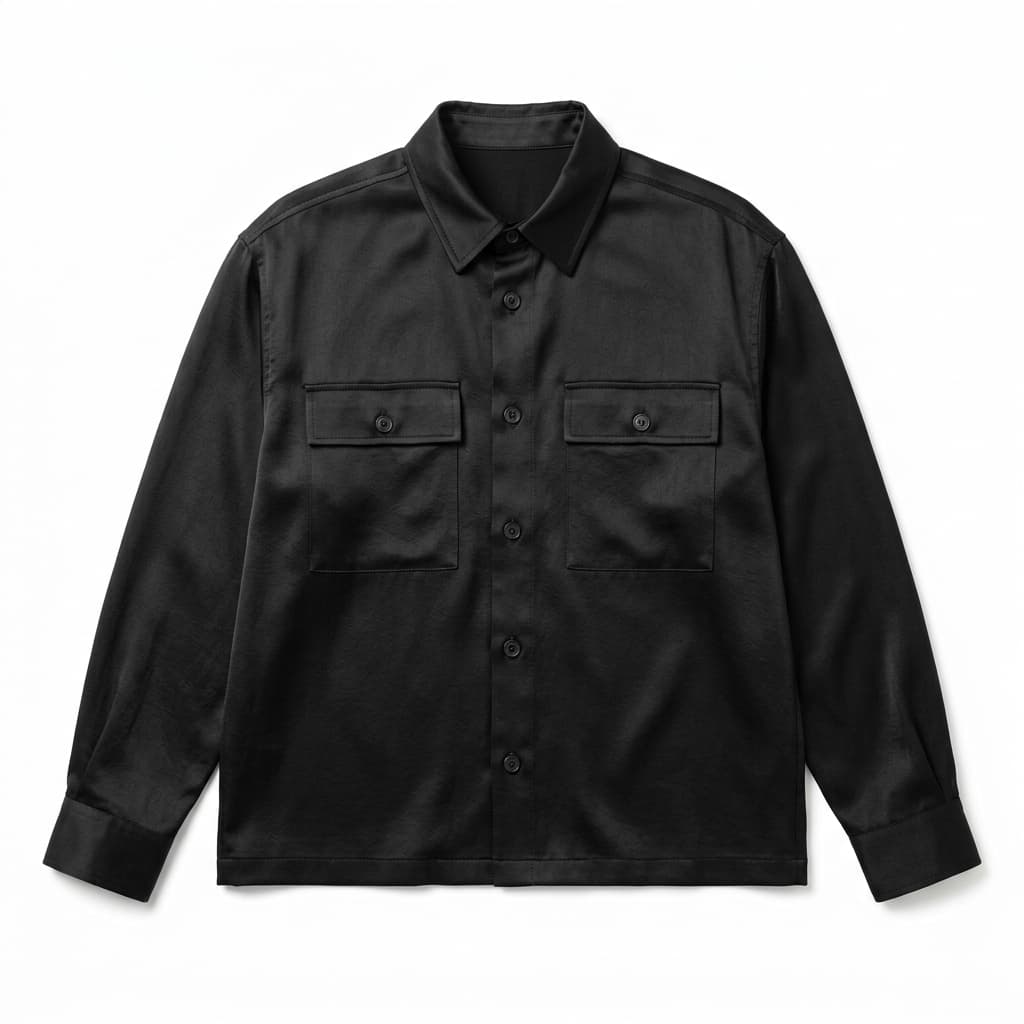 Noir Silk Overshirt